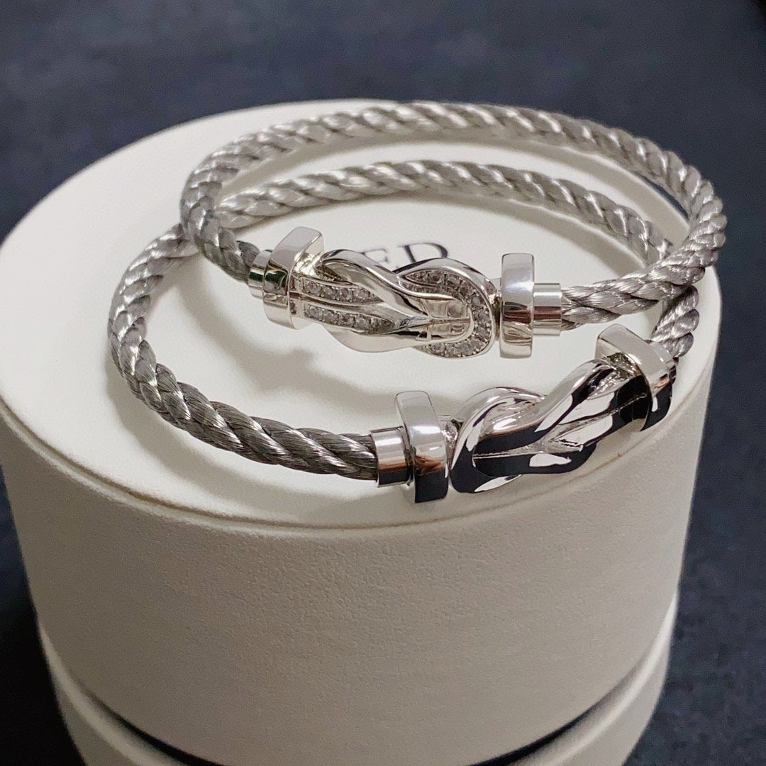 FEM20 designer bracelet luxury jewlery designer for women Fred Horseshoe buckle bracelet with stone and no stone and full of stone 3 styles