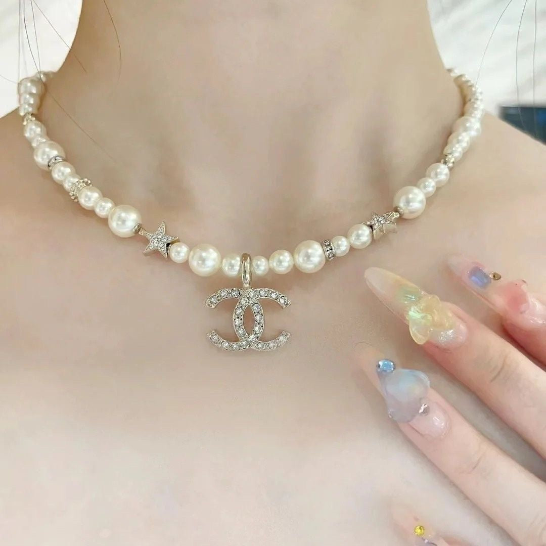 CEM227 New Arrive Fashion  Hot Sale  with Big Diamond Pearl Necklace for Woman Jewelry To Choose Gift