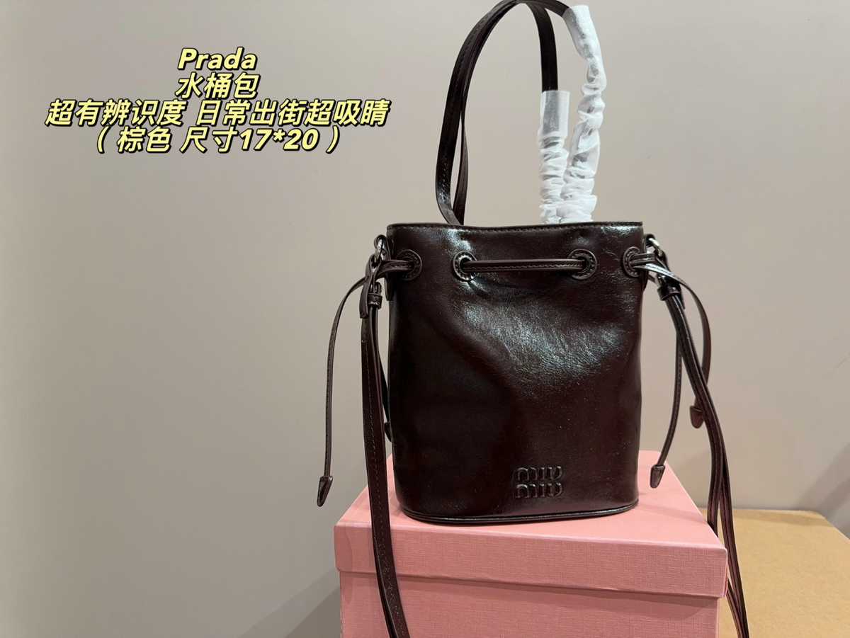 MIU05 New arrive fashion black white brown caramel color bag for woman beautiful gift to choose size 17*20CM