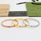 GEM154 New Fashion Open Silver and Gold Color Bracelet Metal Letter Wristband Bracelet Couple Accessories for Woman