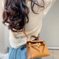 HEM92 TOP Original Top-grade original single-layer leather New Genuine Leather Women's Crossbody Stewardess 19CM