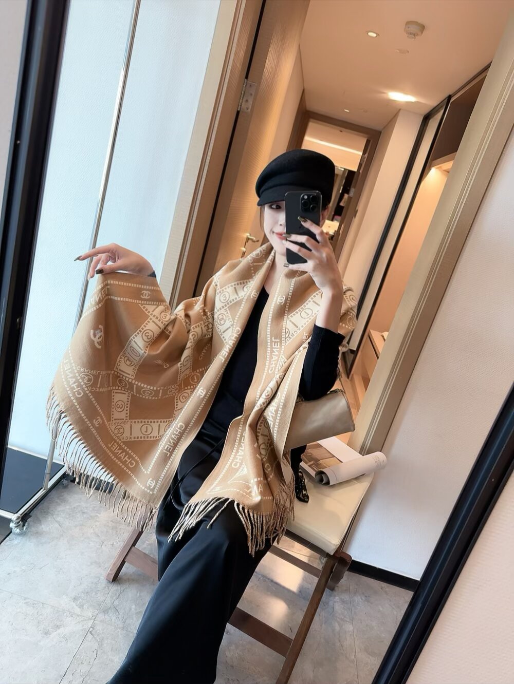 CEM186 Scarf Designer Classic Plaid Women Man Designer Scarf 100% Cashmere Scarves For Winter Warm Womens and mens Long Wrs SIZE  65*200cm