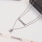 NE123  Fashion Brand Titanium Steel Jewelry Design Letter Necklace beautiful For Women Necklace