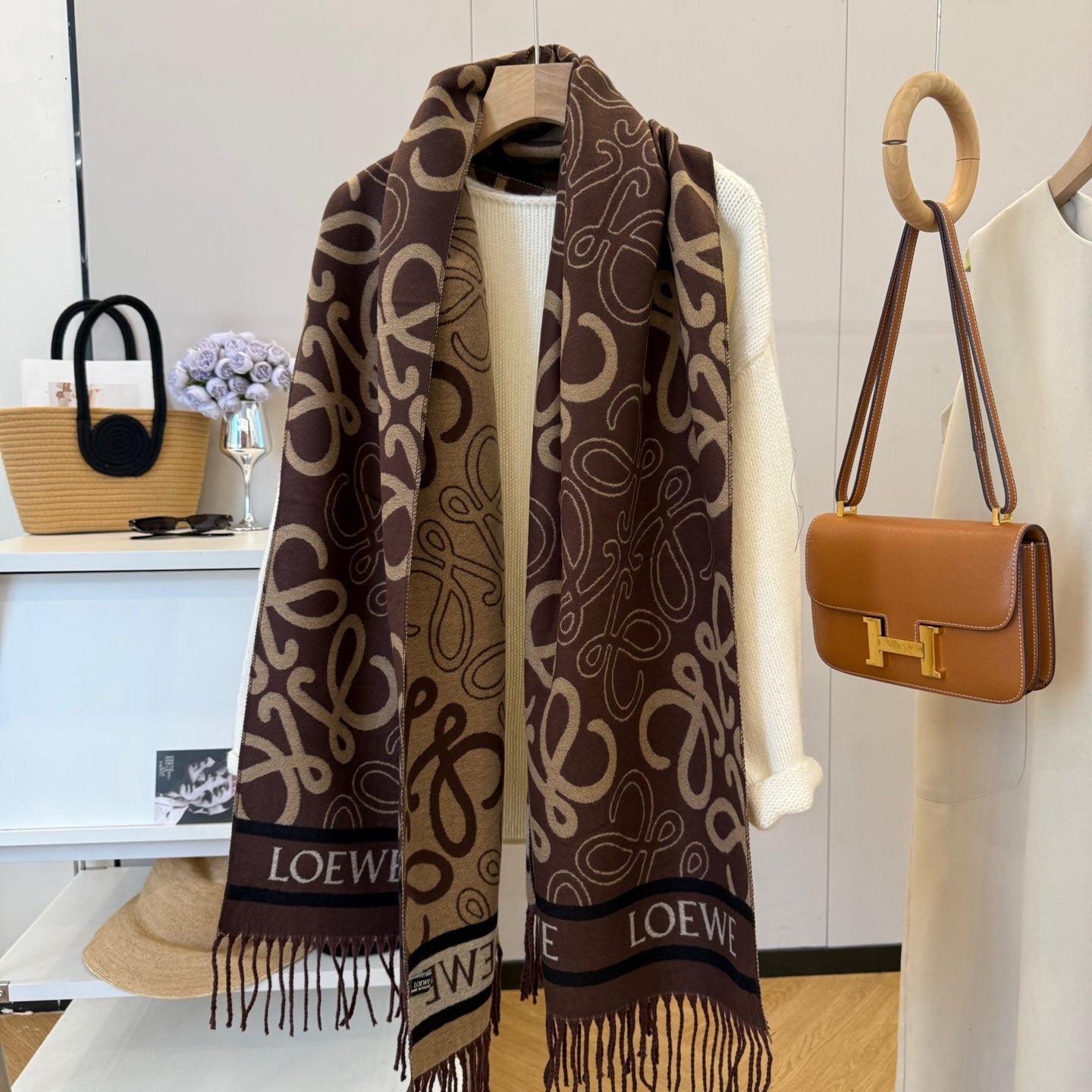 WEM02 luxury Designer Cashmere Scarf Winter Women Long Scarf Quality Headband Fashion Men brand Scarves Classic Printed Check Big Plaid Shawls Soft comfortable gift 65*180CM