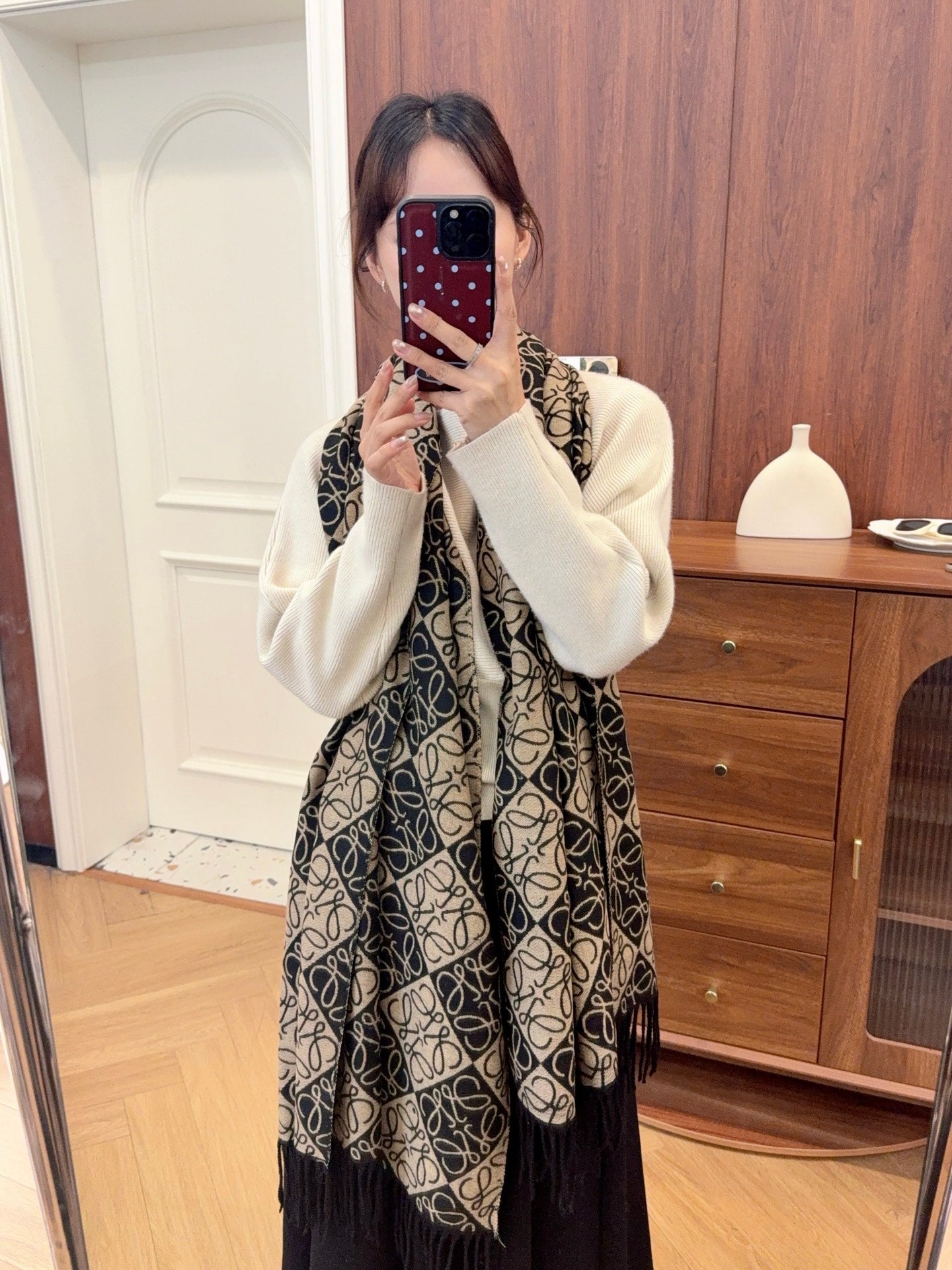 WEM01 luxury Designer Cashmere Scarf Winter Women Long Scarf Quality Headband Fashion Men brand Scarves Classic Printed Check Big Plaid Shawls Soft comfortable gift 65*180CM