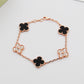 VEM32 Hot Sale Fashion 18k Akin Gold 4 Flowers Bracelet&bangle for Woman Size Jewelry Gift