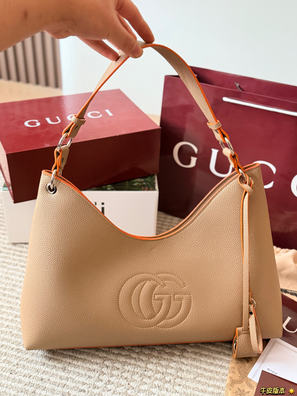 GEM276  New arrive fashion black brown red orange khaki bag for woman hands bag beautiful gift to choose gift 42x19cm