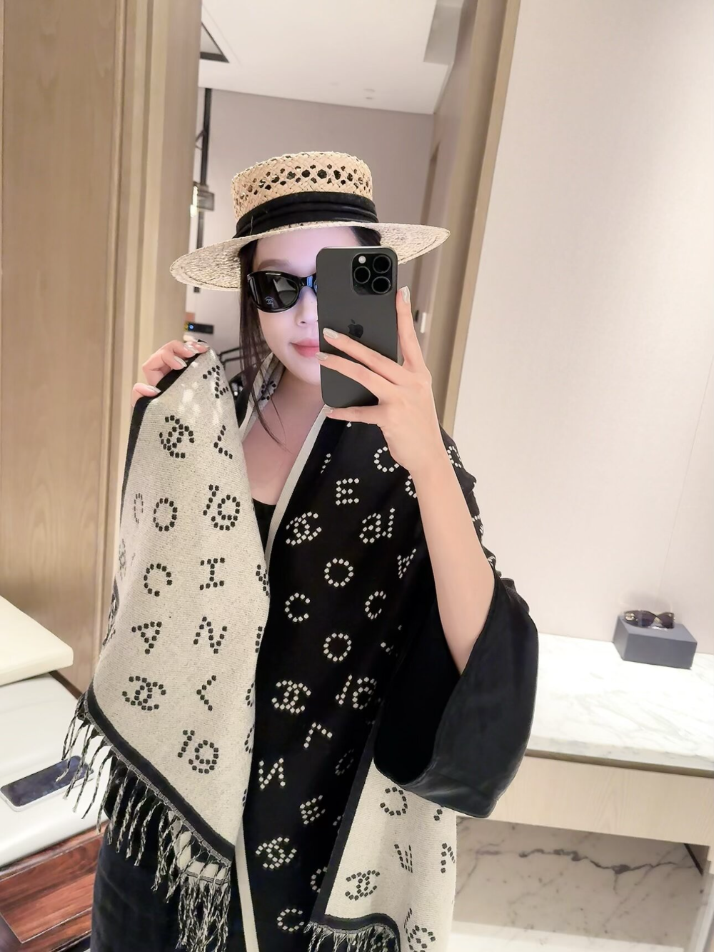 CEM483 new arrive  Hot sale pink black color fashion beautiful  scarf  for woman gift  to choose