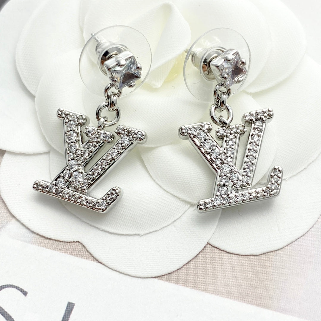 LEM393 New Arrive Fashion Gold Color  Full Diamond Earring  for Woman Jewelry Beautiful Jewelry To Choose Gift No with Box