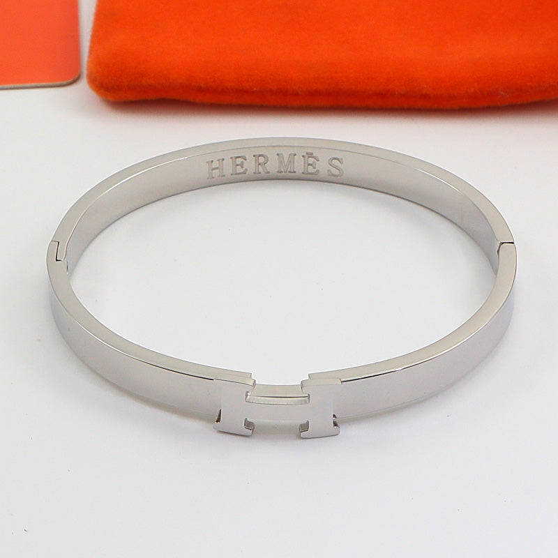 HEM72 New arrive Fashion  Stainless Steel Wedding gold silver color H bracelet bangle Bague Femme for woman gift