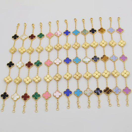 VEM33 Hot Sale Fashion 18k Akin Gold 4 Flowers Bracelet&bangle for Woman Size Jewelry  More Color Choose Gift