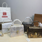 BEM38 New arrive fashion beige white green blue brown black gold gray-blue bag for woman hands bag beautiful gift to choose gift 21*16cm