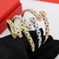 CREM235 Designer bracelets classic Miniature leopard half-diamond open bracelet couple leopard head with diamond bracelet
