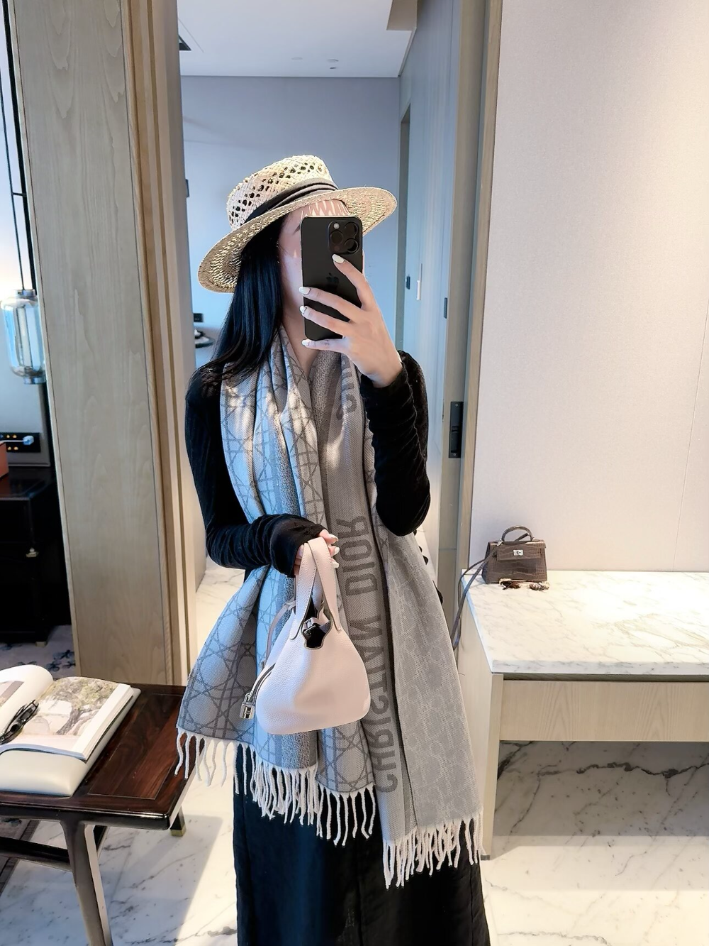 DEM340 new arrive  Hot sale black pink color fashion beautiful  scarf  for woman gift  to choose size 180*60cm