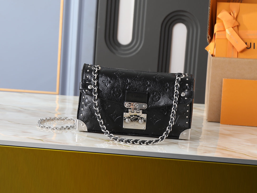 LEM337  Hot sale fashion black bag for woman hand bag beautiful gift  27 x 16 x 8cm size