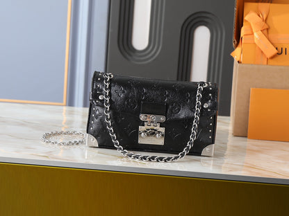 LEM337  Hot sale fashion black bag for woman hand bag beautiful gift  27 x 16 x 8cm size
