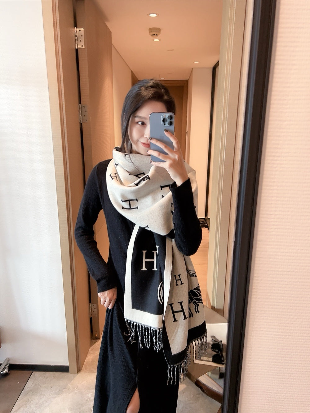 HEM68 Winter Scarf Pashmina For Designers warm Scarfs Fashion Classic Women Designer Brand Cashmere Winter Scarf Wrap 180cm scarf for women Size 65*180CM