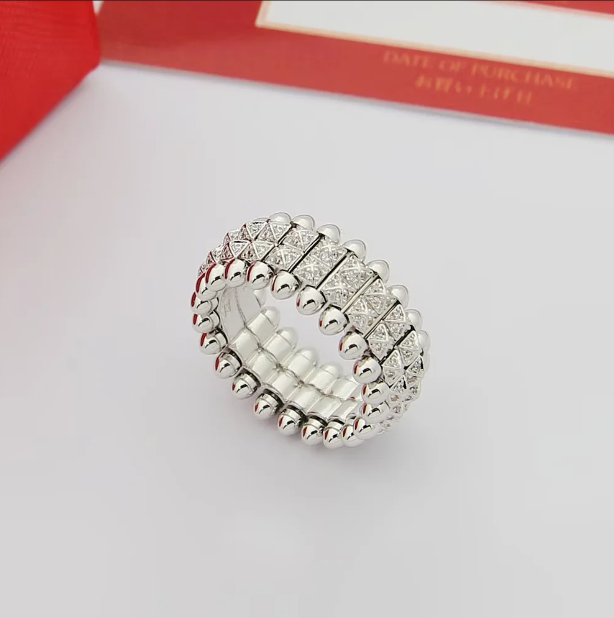 CREM221  Hot Sale Fashion Love 2Row Nail Rings for Women Men Jewelry Couples Cubic Zirconia Wedding Rings Bague Femme