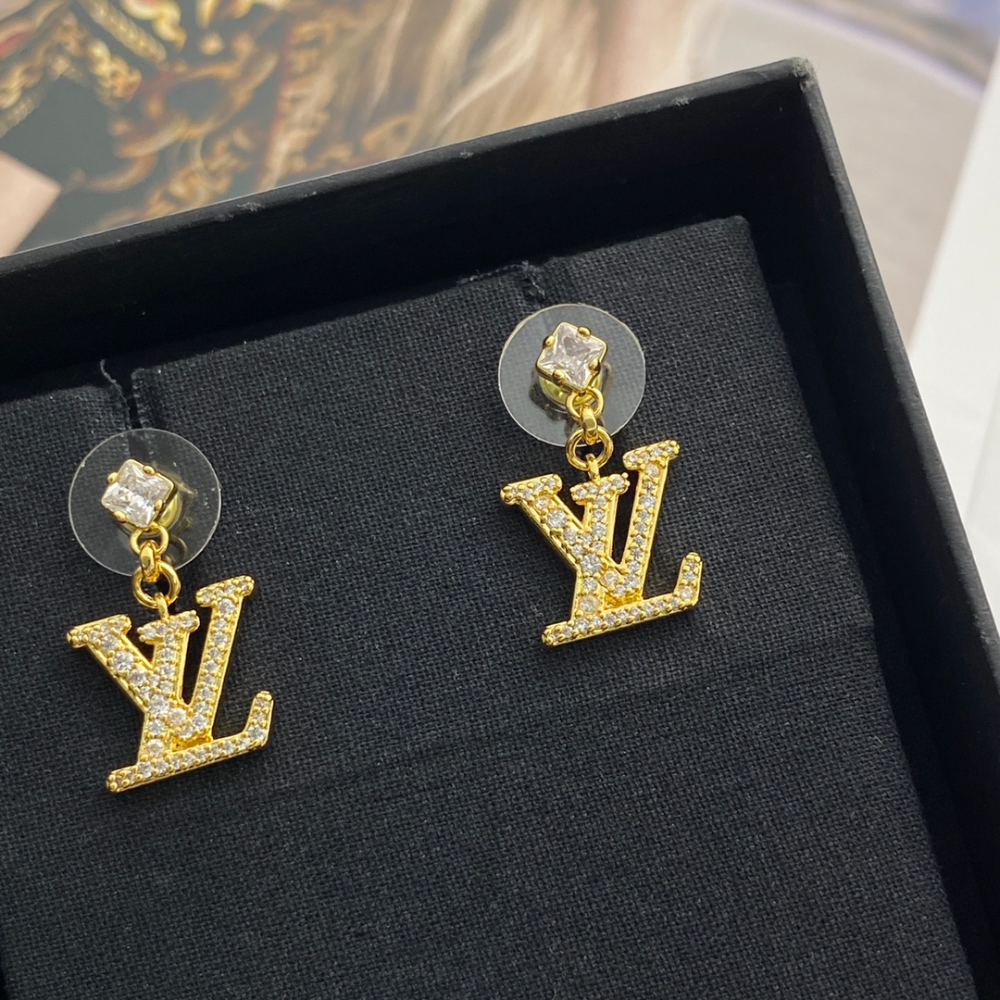 LEM393 New Arrive Fashion Gold Color  Full Diamond Earring  for Woman Jewelry Beautiful Jewelry To Choose Gift No with Box