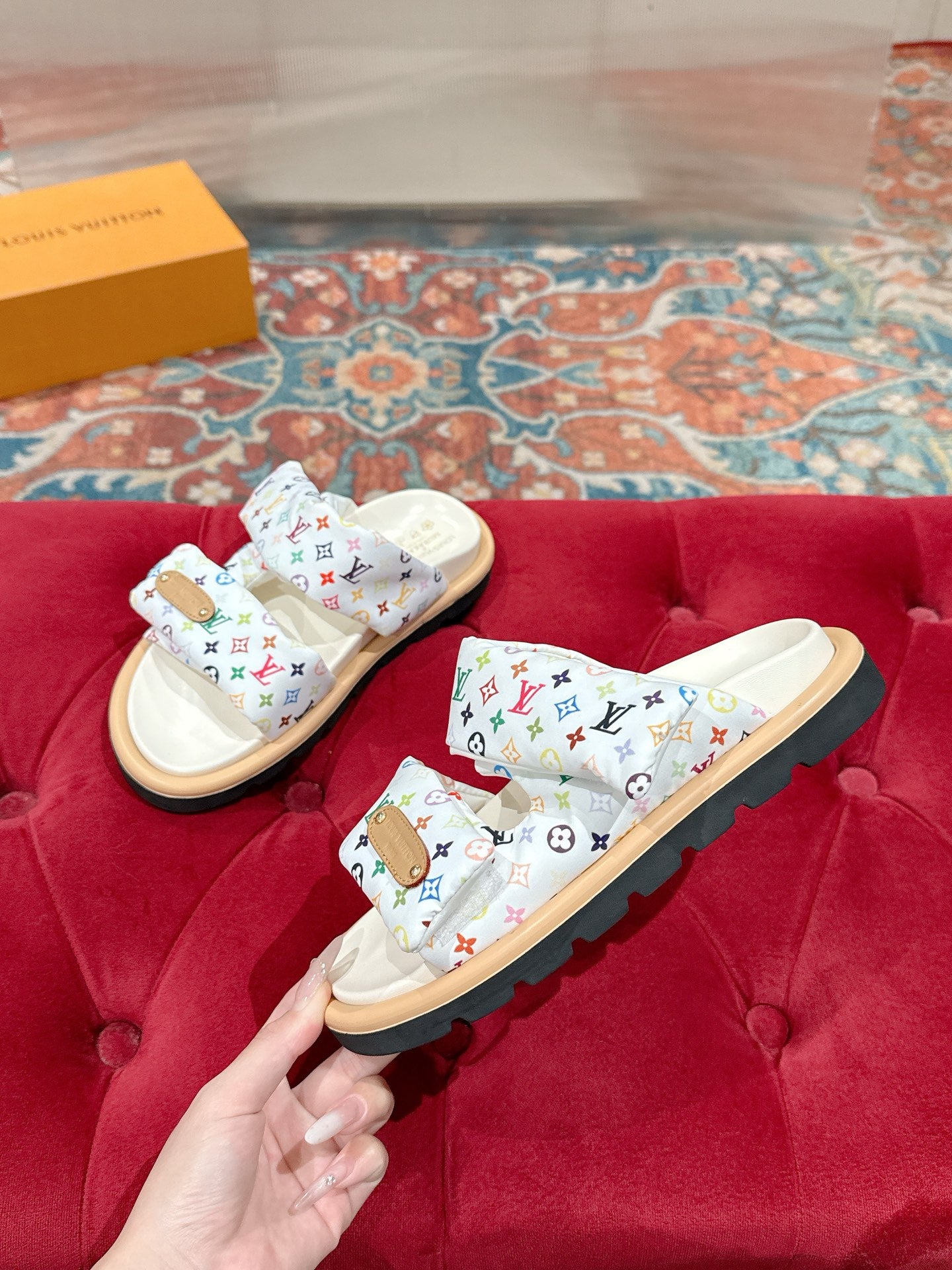 LEM453 Designer women Slippers sandals shoes for women mix color shoes high quality size 4.5cm