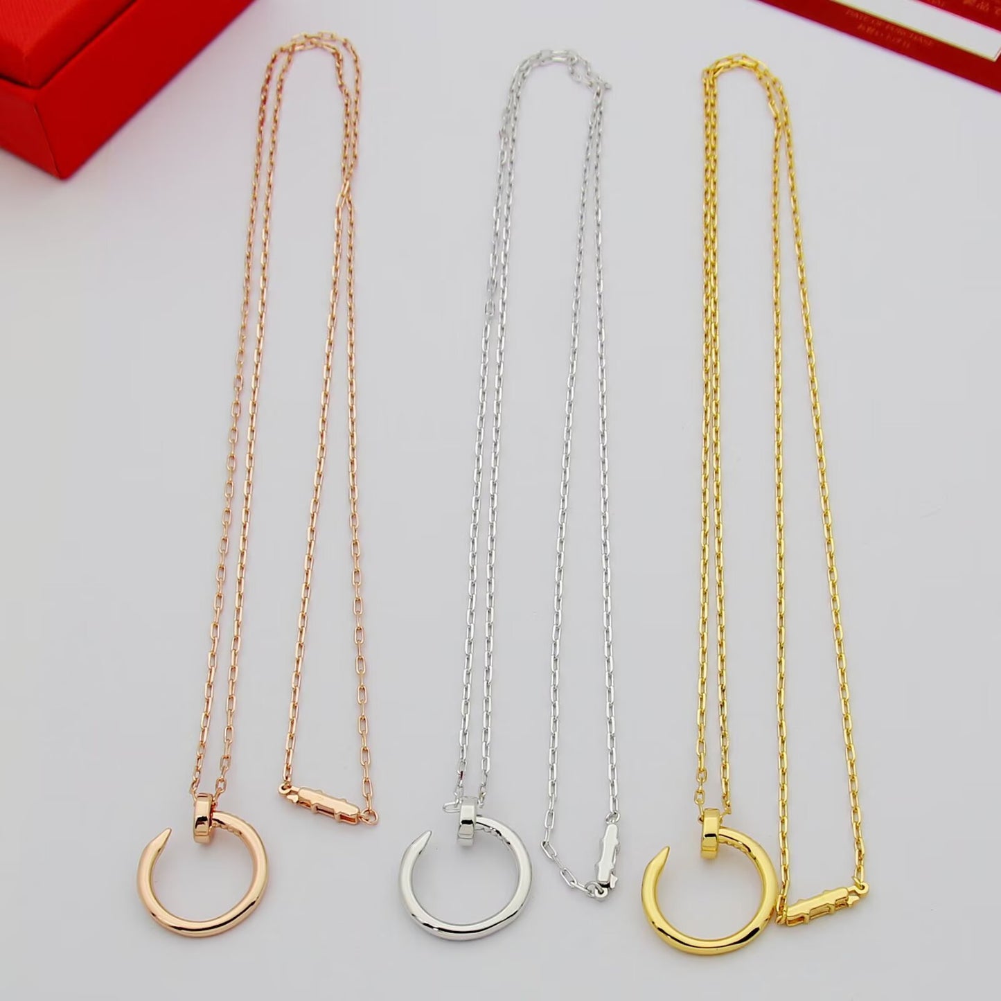 CEM190 Hot Sale New Arrive Fashion Nail Love Necklace for Woman  men Jewelry Gift To  about 45cm Long