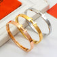 HEM72 New arrive Fashion  Stainless Steel Wedding gold silver color H bracelet bangle Bague Femme for woman gift