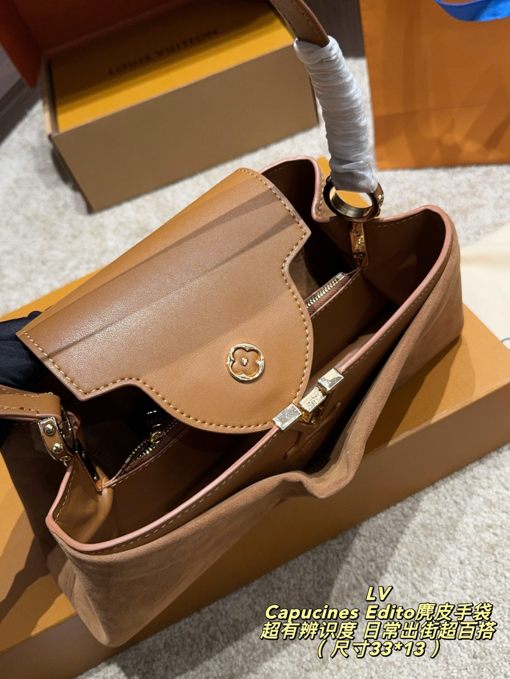 LEM615 New arrive fashion black brown caramel bag for woman hands bag beautiful gift to choose gift 33*13CM