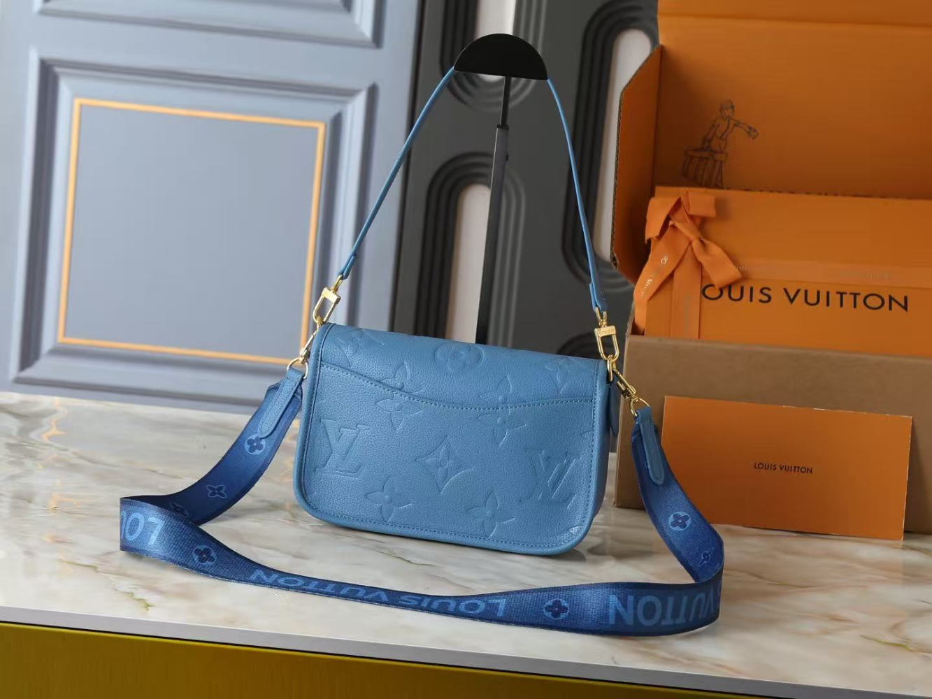 LEM458 New arrive fashion blue bag for woman hands bag beautiful gift to choose gift 25.0× 9.0×15.0cm