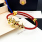 LEM389  New Fashion Open Flower Red Bracelet Metal Letter Wristband Bracelet Couple Accessories for Woman
