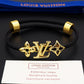 LEM386  New Arrive Fashion Open Flower Bracelet Metal Letter Wristband Bracelet Couple Accessories for Woman