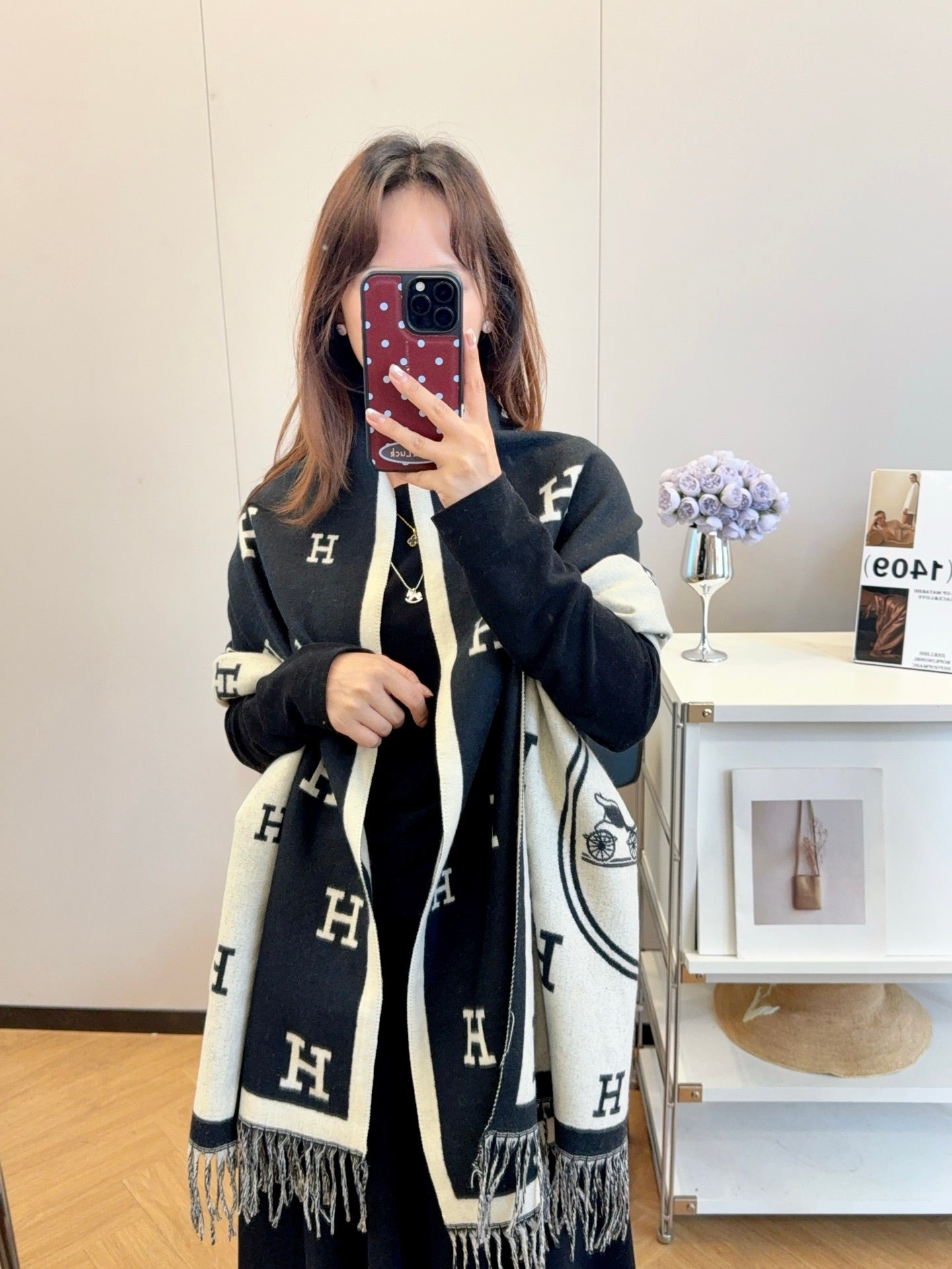 HEM69 winter scarf Shawl designer scarf women plaid cashmere long tassels soft sjaal brown scarves for women scarf man winter warm breathable simple style 65*180CM