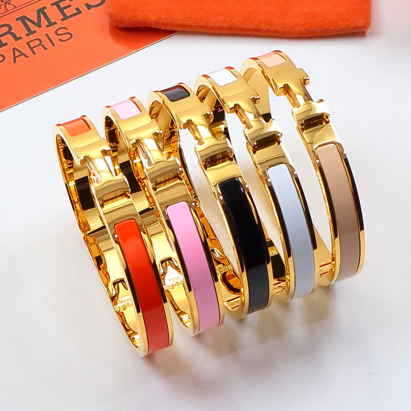 HEM76 mini Stainless Steel Wedding 18k gold silver color bracelet bangle Bague Femme for woman gift