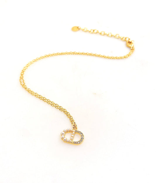 DEM285  New Arrive Fashion  with Diamond Stars Pearl  Necklce for Woman Brass Material Jewelry To Choose Gift