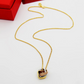 CREM211  New Arrive Fashion Square Three-ring, Three-color Necklace with Diamonds Necklce for Woman Brass Material Jewelry To Choose Gift