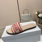 DEM345 Designer women Slippers red blue color sandals shoes for women high quality size 35 to 43