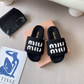 MIU06 Designer women Slippers black white bown peach red color sandals shoes for women high quality size 35 to 43