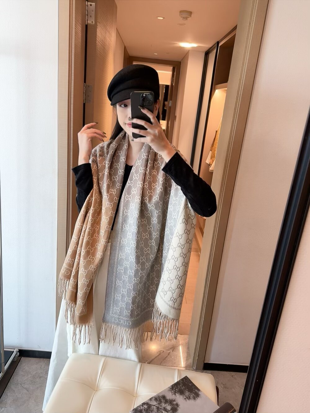 GEM125 new arrive  Hot sale 2color fashion beautiful  scarf  for woman gift  to choose no with box