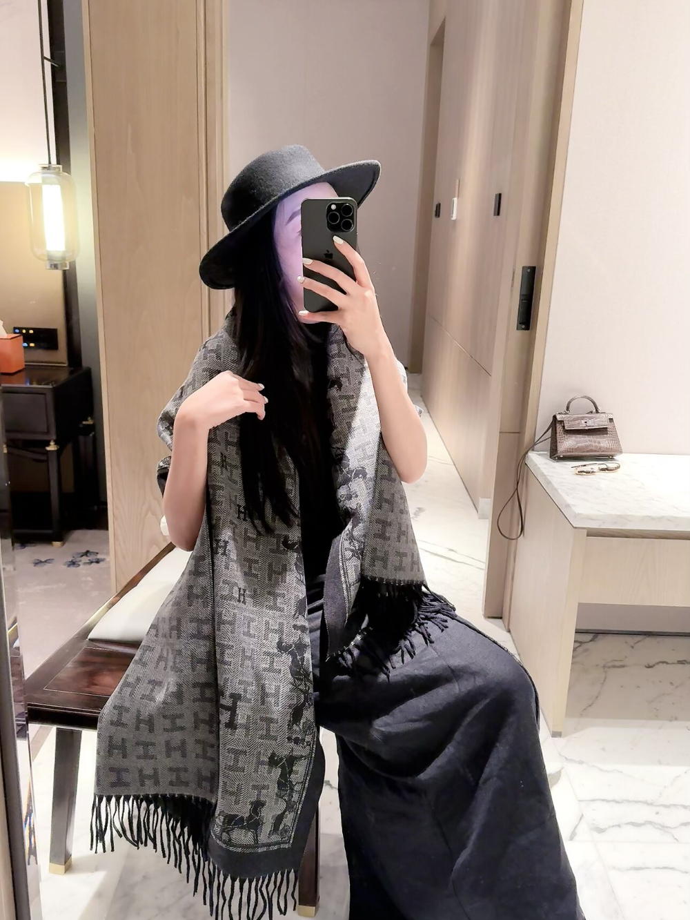 HEM129 new arrive  Hot sale brown grey color fashion beautiful  scarf  for woman gift  to choose size 180*65cm