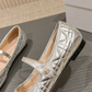 DEM346 Designer women's shoes women's flat shoes silver colors high quality sizes 35 to 42