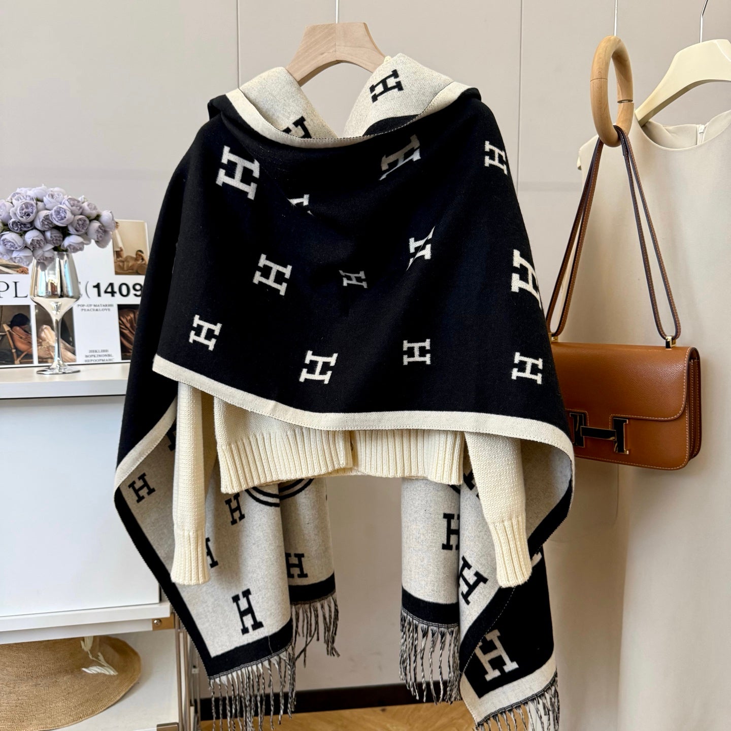 HEM69 winter scarf Shawl designer scarf women plaid cashmere long tassels soft sjaal brown scarves for women scarf man winter warm breathable simple style 65*180CM