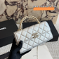 CEM393 New arrive fashion black white light blue silver khaki pink caramel color bag for woman beautiful gift to choose size 19*10cm