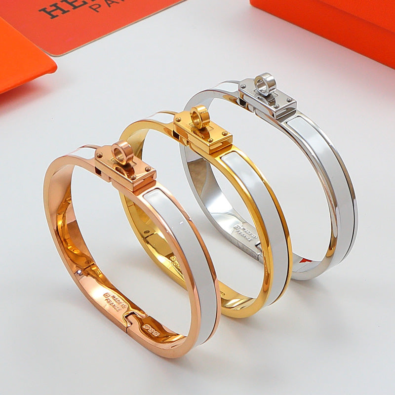 HEM73 mini kell  Stainless Steel Wedding gold silver color H bracelet bangle Bague Femme for woman gift