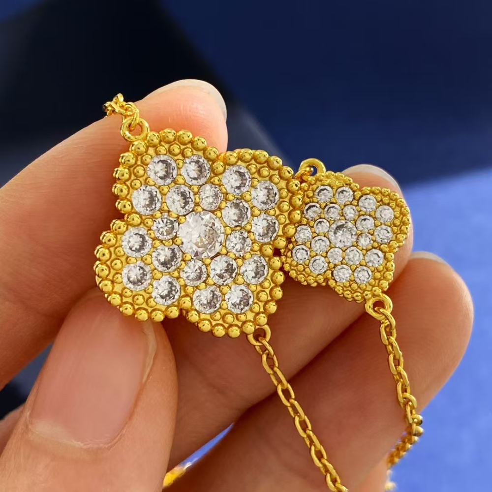FY102 New Fashion Gold Color Long Diamond Necklace  for Woman Jewelry Beautiful Jewelry To Choose Gift