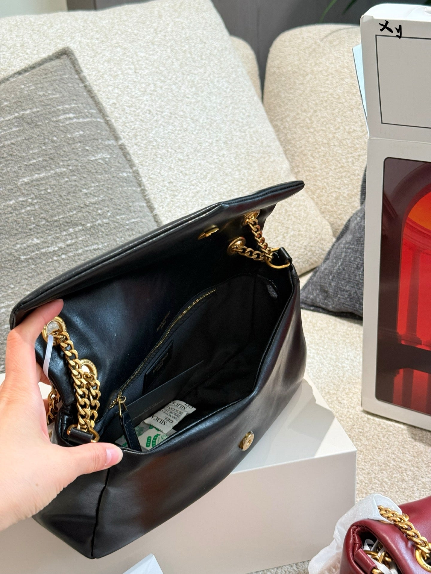 SEM04 New Designer handBag Shoulder Bag for women black white and red color 28cm