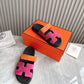 HEM101 Designer women Slippers sandals shoes for women mix color shoes high quality size 35 to 42