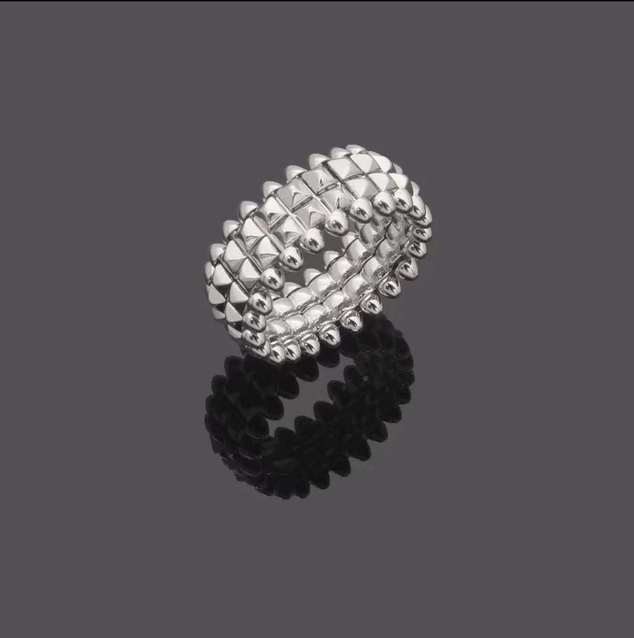 CREM225  Hot Sale Fashion Love 2Row Nail Rings for Women Men Jewelry Couples Cubic Zirconia Wedding Rings Bague Femme