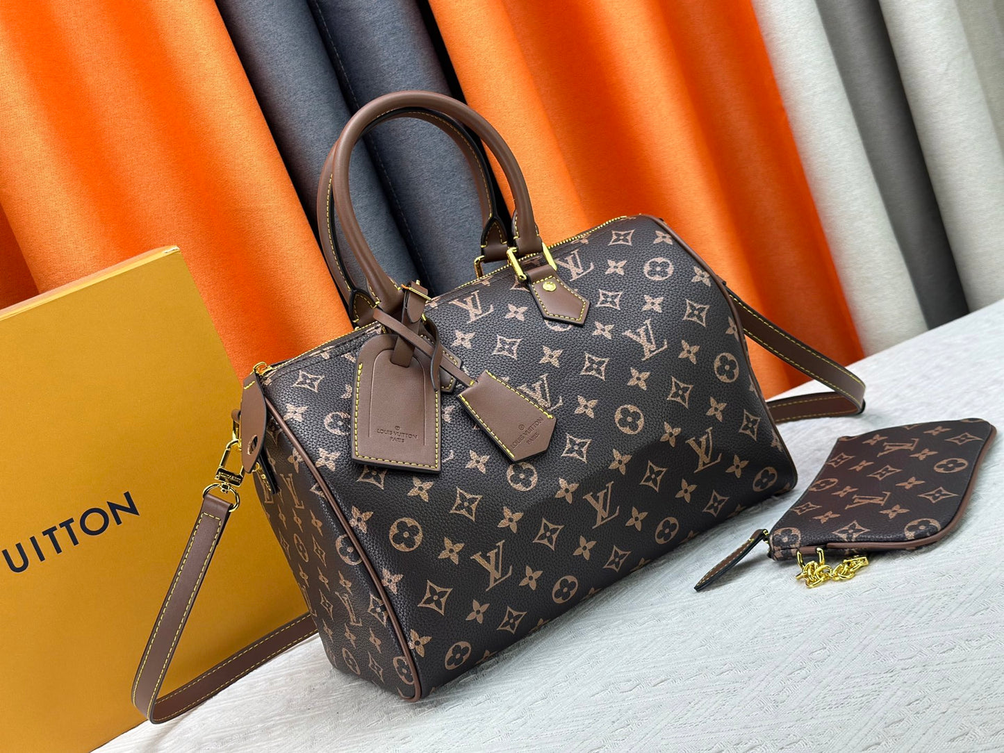 LEM291 designer bag free shipping Light luxury genuine leather High quality casual Boston bag versatile classic vintage handbag for woman 25cm