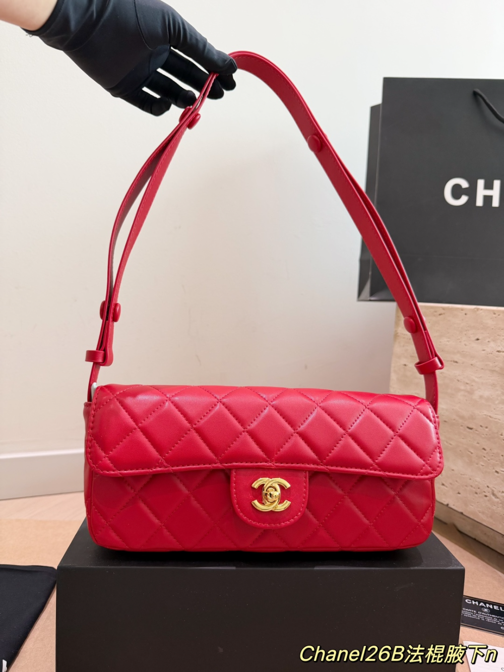 CEM487 New arrive fashion black red bag for woman hands bag beautiful gift to choose gift 25x11 cm