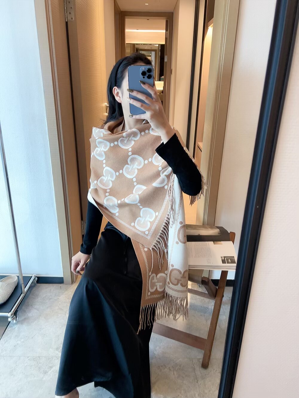 GEM114 Cashmere knitted scarf Women Man Designer Scarf fashion brand Cashmere Scarves For Winter Womens and mens Long Wraps Size  60*200cm