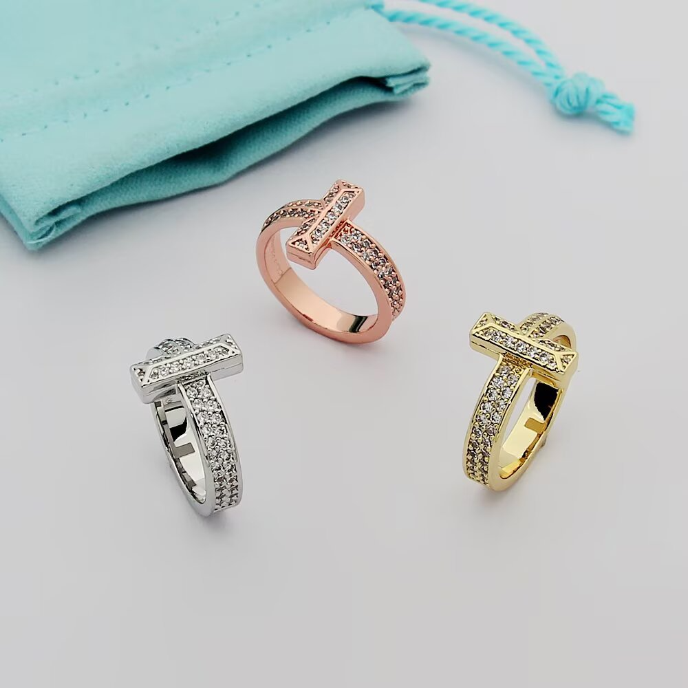 TEM47 New Classic Ring Brand Designer Titanium Steel Ring Gold Ring Women Mens Ring Love Promise Jewelry